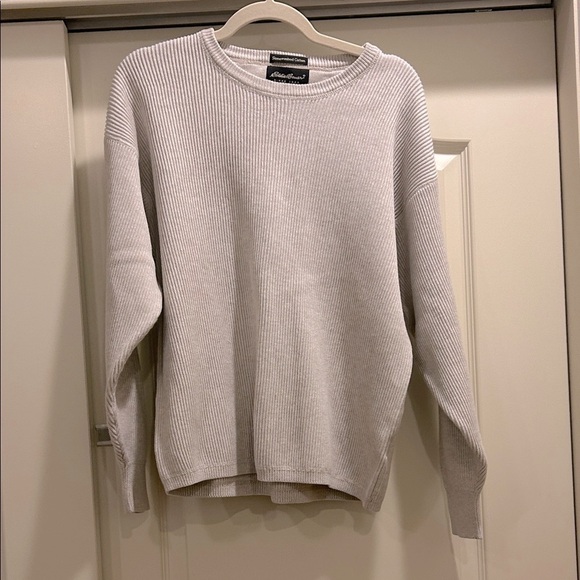Eddie Bauer Stonewashed Cotton Ribbed Chunky Knit Sweater - Picture 1 of 5